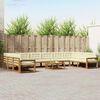 vidaXL Zestaw sof na zewnątrz z poduszką 11 pcs Naturalny i Kremowy