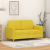 vidaXL Sofa 2-osobowa, jasnoż&oacute;łta, 120 cm, tapicerowana tkaniną