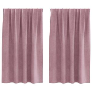 vidaXL Zasłony zaciemniające 2 pcs Ciemny R&oacute;ż 140 x 140 cm Aksamit
