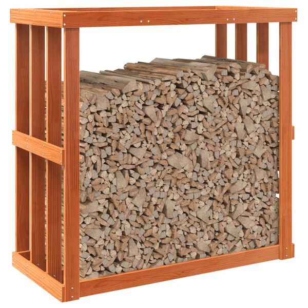 vidaXL Zewnętrzny stojak na drewno, woskowy brąz, 109x52x106 cm