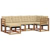 vidaXL Zestaw sof na zewnątrz z poduszką 6 pcs Naturalny i Beżowy