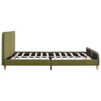 vidaXL Rama łóżka, zielona, tapicerowana tkaniną, 180 x 200 cm