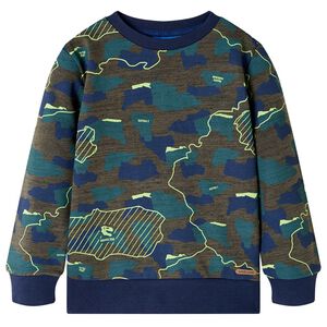 Bluza dziecięca, ciemne khaki melanż, 128