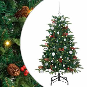 vidaXL Sztuczna choinka z podstawą Zielony 150 cm PVC, Metal i Plastik