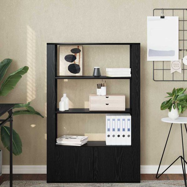 vidaXL Bufet Czarny dąb 30 x 80 x 119,5 cm Materiał drewnopochodny