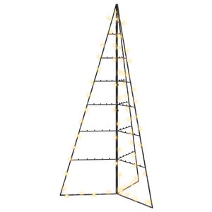 vidaXL Metalowa choinka z LED KUOPIO 140 cm Ciepła biel Stal Czarny