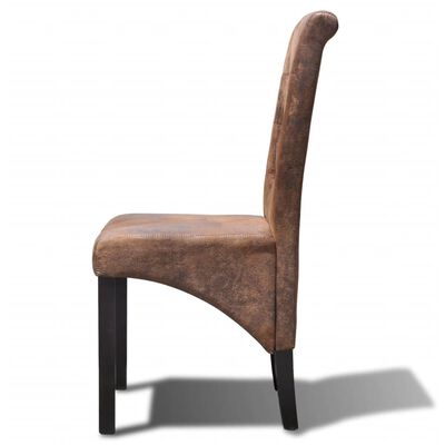 vidaXL Krzesła stołowe, 2 szt., brązowe, sztuczna skóra