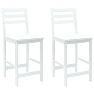 vidaXL Krzesła jadalne 2 pcs Biały 40 x 47,5 x 99,5 cm Drewno Gumowe
