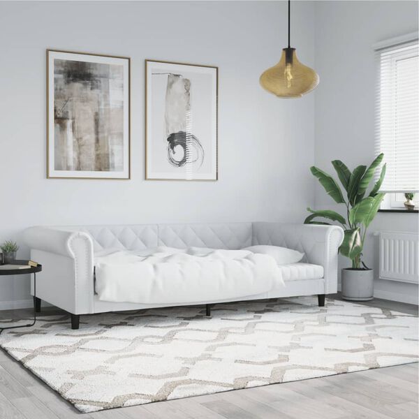 vidaXL Sofa z funkcją spania, biała, 80x200 cm, obita sztuczną sk&oacute;rą