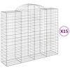 vidaXL Kosze gabionowe, 15 szt, 200x50x160/180cm, galwanizowane żelazo