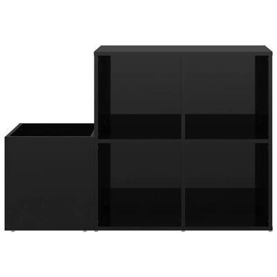 vidaXL Szafka na buty, czarna z połyskiem, 105x35,5x70 cm, płyta