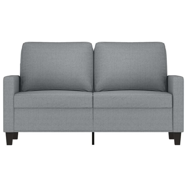 vidaXL Sofa 2-osobowa, jasnoszara, 120 cm, tapicerowana tkaniną