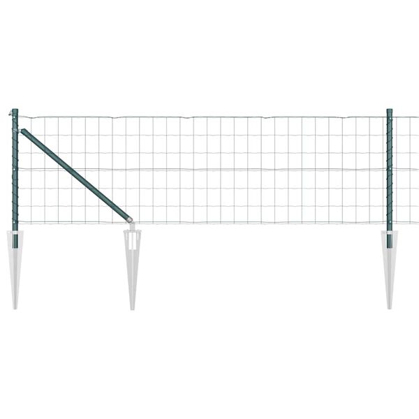 vidaXL Ogrodzenie z słupkiem Zielony 0,8 x 25 m Stal i PVC