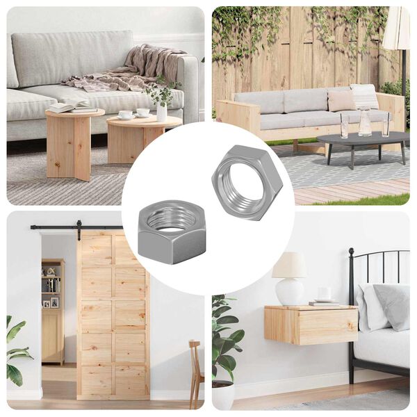 vidaXL Nakrętki sześcienne 2 pcs Srebrny M6 Stal