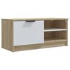 vidaXL Szafka pod telewizor, biel i dąb sonoma, 80x35x36,5 cm