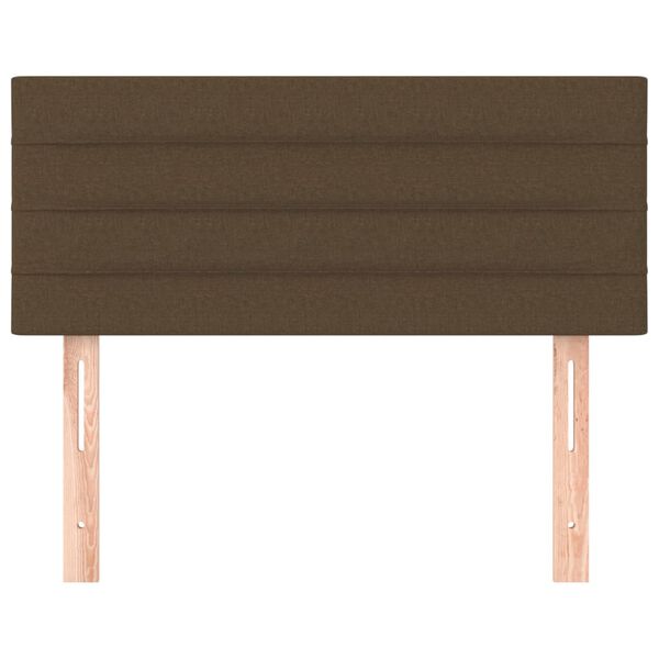 vidaXL Zagł&oacute;wek do ł&oacute;żka, ciemnobrązowy, 100x5x78/88 cm, tkanina