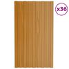 vidaXL Panel dachowy 36 pcs Naturalny 80 x 45 cm Stal galwanizowana