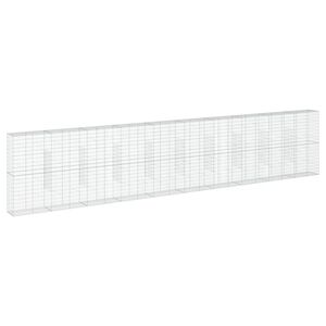 vidaXL Kosz gabionowy z pokrywą, 1000x50x200 cm, galwanizowane żelazo