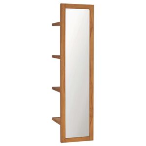 vidaXL Lustro ścienne z p&oacute;łkami, 30x30x120 cm, lite drewno tekowe