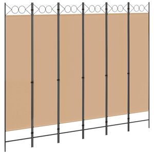vidaXL Ekspresowy 6-panelowy parawan Beżowy 240 x 200 cm tkanina