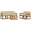 vidaXL Zestaw sof na zewnątrz z poduszką 6 pcs Naturalny i Beżowy