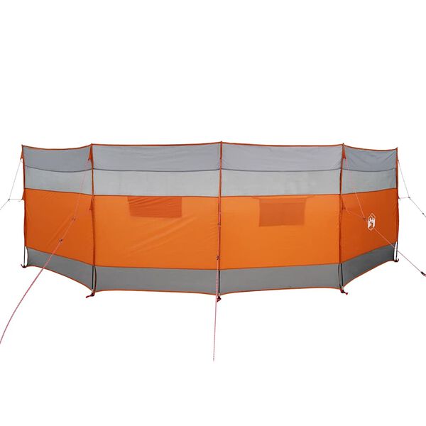 vidaXL Camping Windbreak Szary i pomarańczowy 510x153 cm Wodoodporny