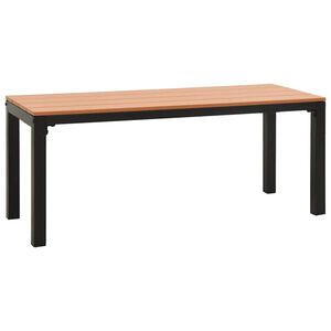 vidaXL Ławka ogrodowa, 110 cm, stal i WPC, brązowo-czarna