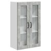 vidaXL Szafka szklana na ścianę LUCCA Betonowy szary 60 x 31 x 100 cm