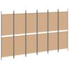 vidaXL Ekspresowy 6-panelowy parawan Beżowy 300 x 180 cm tkanina