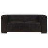 vidaXL Sofa 2-osobowa, czarna, skóra naturalna
