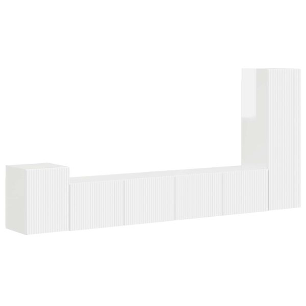 vidaXL Zestaw szafek RTV 3 pcs Wysoki połysk biały