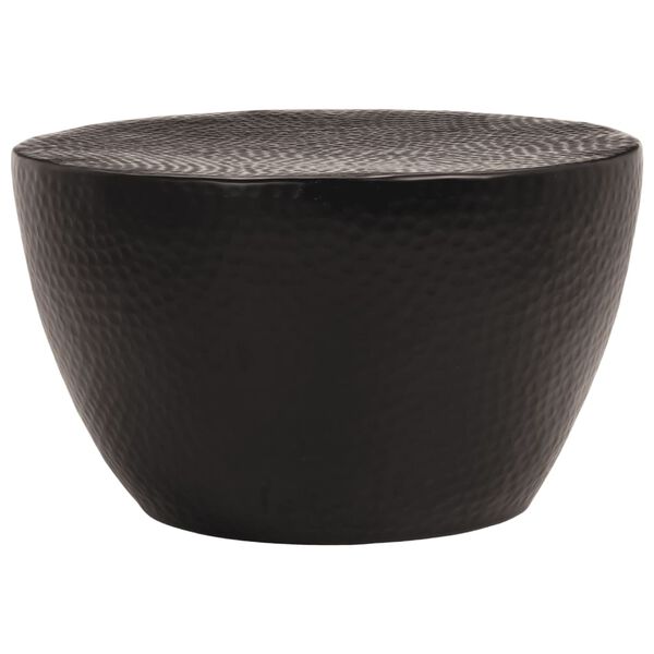 vidaXL Stolik kawowy z młotkowanego aluminium, &Oslash; 50x30 cm, czarny