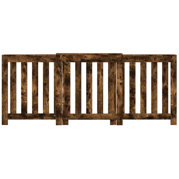 vidaXL Osłona na grzejnik, przydymiony dąb, 205x21,5x83,5 cm