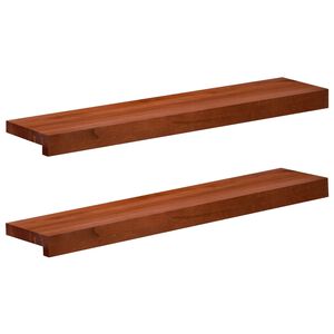 vidaXL Parapety 2 szt. brązowy 80x 15 x 2 cm Drewno bukowe