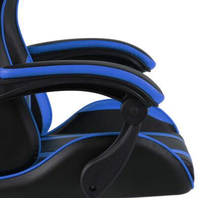 vidaXL Fotel dla gracza, czarno-niebieski, sztuczna skóra