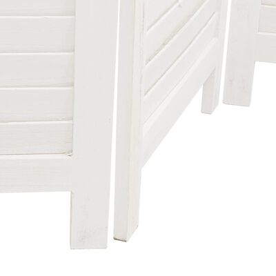 vidaXL Parawan pokojowy, 3-panelowy, biały, lite drewno paulowni