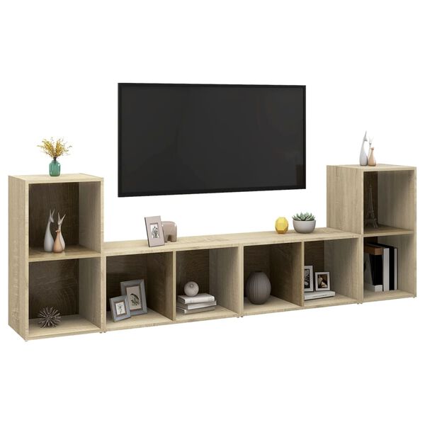 vidaXL Szafki TV, 4 szt., dąb sonoma, 72x35x36,5 cm, płyta wiórowa