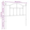 vidaXL Metalowe wymienne wezgłowie, czarne, 90 cm