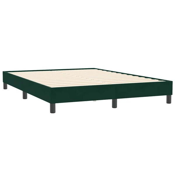 vidaXL Ł&oacute;żko typu Box Spring bez materaca Ciemnozielone 160x210 cm