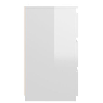 vidaXL Szafki nocne, 2 szt., białe, wysoki połysk, 40x35x62,5 cm