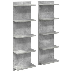vidaXL P&oacute;łka ścienna 2 szt. Betonowy szary 30 x 15 x 100 cm