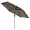 vidaXL Parasol ogrodowy z LED i stalowym słupkiem, 300 cm, kolor taupe