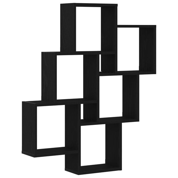 vidaXL P&oacute;łka ścienna z p&oacute;łką Czarny Dąb 78 x 15 x 92 cm