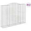 vidaXL Kosze gabionowe, 12 szt, 300x50x220/240cm, galwanizowane żelazo