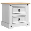 vidaXL Stolik nocny Corona Biały 53 x 39 x 47 cm Lite drewno sosnowe