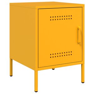 vidaXL Szafka nocna, musztardowa, 36x39x50,5 cm, stal