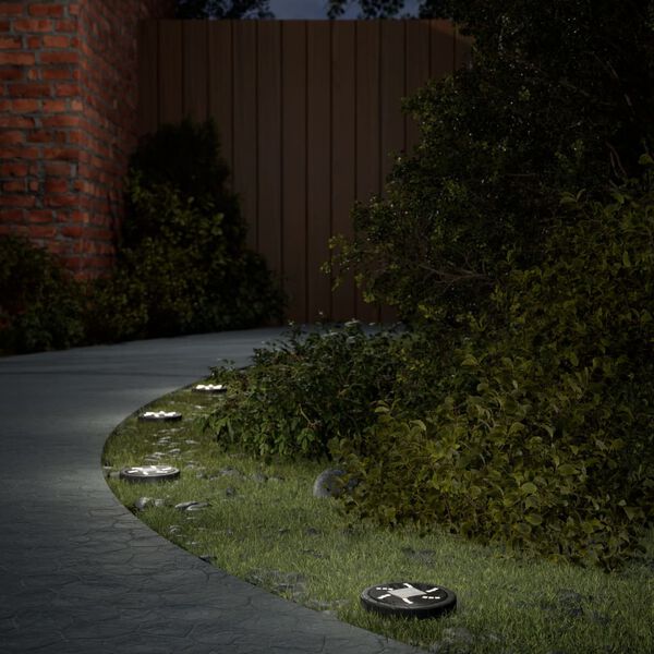 vidaXL Solarne lampki gruntowe, z kolcami, 4 szt., ciepłe białe