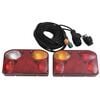 vidaXL Lampy do przyczepy, 2 szt., czerwone, 23x6x13 cm, 12 V