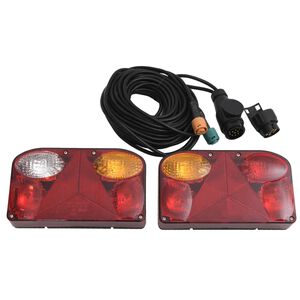 vidaXL Lampy do przyczepy, 2 szt., czerwone, 23x6x13 cm, 12 V