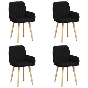 vidaXL Krzesła jadalne 4 pcs tkanina Czarny 56,5 x 50 x 87,5 cm
